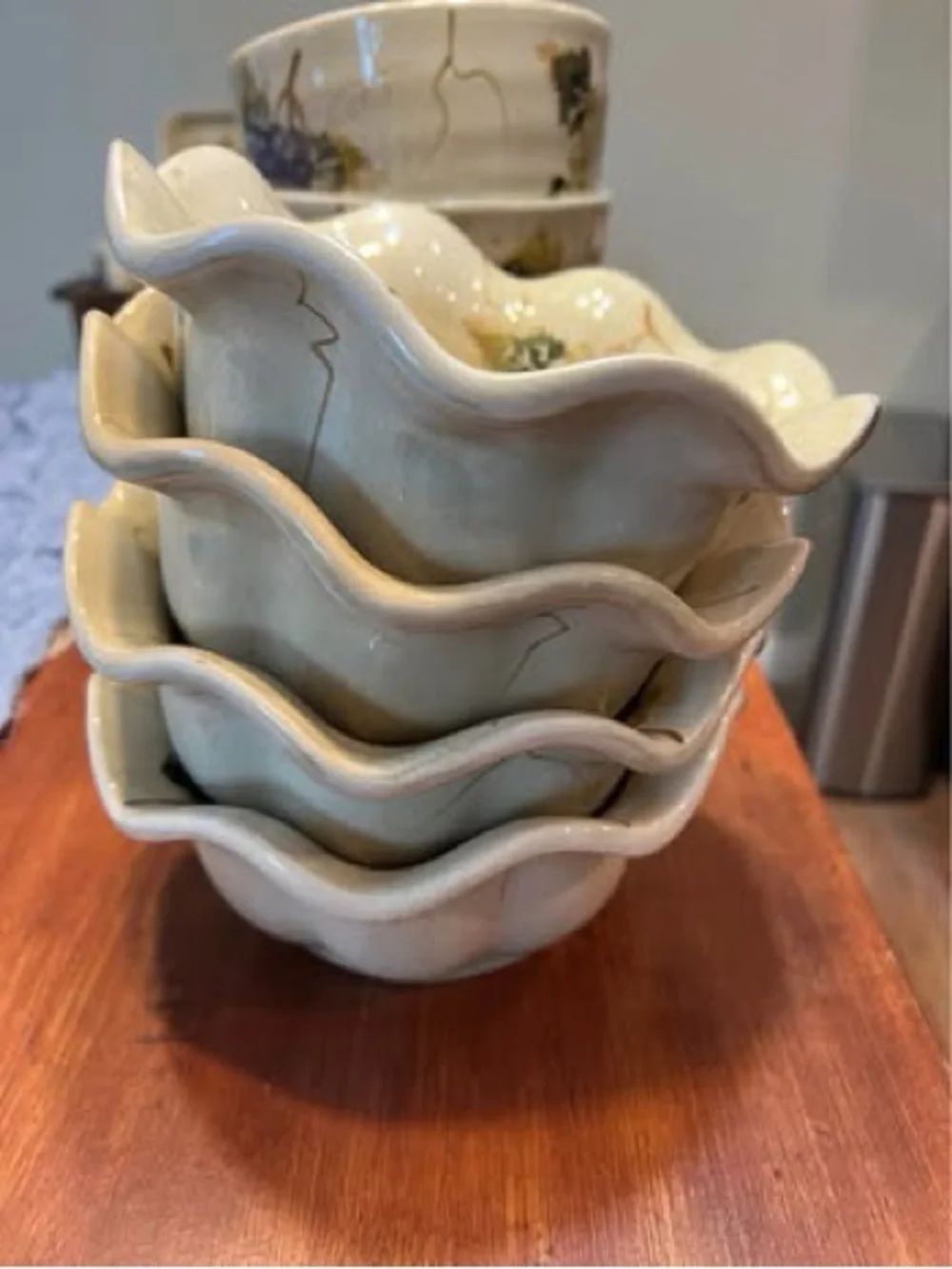 Cabernet Ceramic Dish in Cream and Light Blue